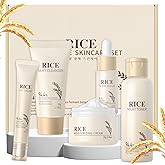 LAIKOU Skin Care Set, Korean Skin Care - Korean Beauty for Women - 5pcs | Rice Cleanser, Toner, Serum, Eye Serum, Moisturizing Cream Teen Girls Mom Daughter Mother's Day Birthday Christmas Lover