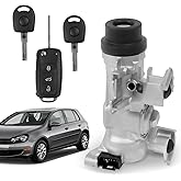 1K0905851B Ignition Switch Lock Cylinder Assembly with Key Shell Replacement for 2006-2018 VW Jetta, 2004-2011 Golf, EOS, Rabbit, Tiguan Ignition Starter Switch, Replace 1K0905841 1K0905865