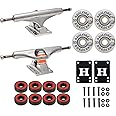 Independent Skateboard Trucks (Choose Size) Package Kit: 55mm Spitfire Burners 99A Wheels, with ABEC 5 Bearings, 1" Mounting Hardware, and 1/8" Risers