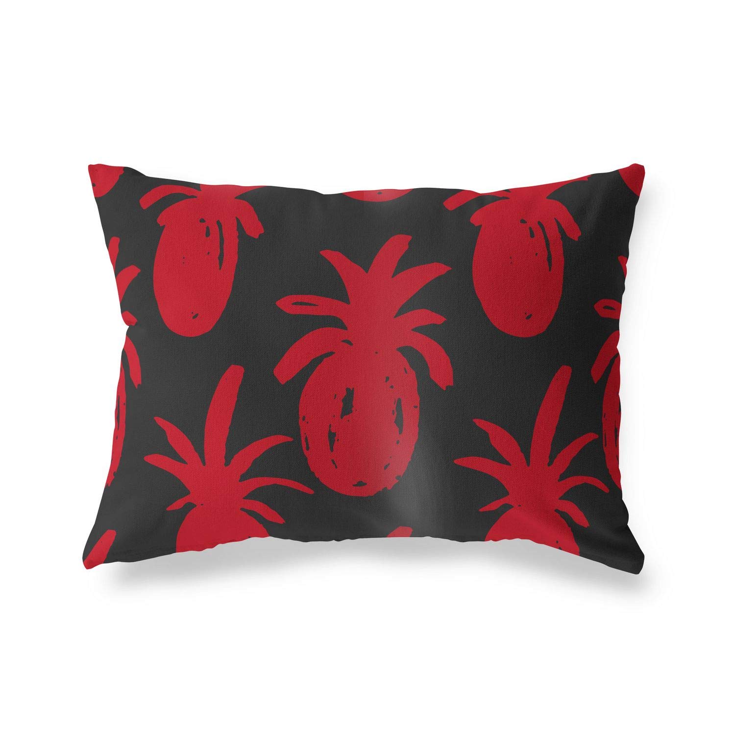 BonaMaison Decorative Cushion Cover, Red Black Throw Pillow Covers, Home Decorative Pillowcases for Livingroom, Sofa, Bedroom, Size: 45X60 Cm - Designed and Manufactured in Turkey