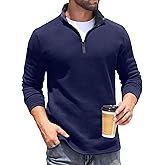Sailwind Mens Quarter Zip Sweatshirt Fleece Long Sleeve Pullover Casual Mock Neck Polo Sweater