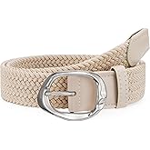 JASGOOD Braided Elastic Belt for Women Stretchy Woven Golf Belt Casual Web Belt for Jeans Pants