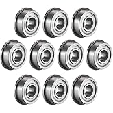 uxcell F605ZZ Flanged Ball Bearing 5x14x5mm Double Metal Shielded (GCr15) Chrome Steel Flange Rip Bearings 10pcs