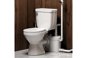 MaceratingFlo Upflush Toilet System 750 Watt, Compact Toilet Pump Up To 36 Feet, Basement Toilet With AC Vent, Slow-Close Seat, IP55 Enclosure, Ideal For Challenging Plumbing Layouts