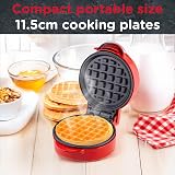 Sensio Home Mini Waffle Maker Red 550W Non Stick Coating Recipes Included view 2