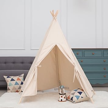 Mechhre Tipi Spielzelt Fur Kinder Kinder Zelt Tipi Zelt Kinderzimmer Spielzelt Junge Madchen Indianer Segeltuch Kinderzelt