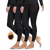 ZUTY 3 Pack Thermal Long Johns Fleece Lined Leggings for Women Underwear Tights Warm Winter Base Layer Pants