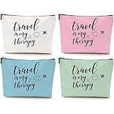 4 pcs Funny Travel Gifts for Women Makeup Bag Travel Essentials Cosmetic Bag Traveling Toiletry Bags Flight Vacation Gifts for Cousin Mom Travelers Girls Trip Weekend Birthday Mothers Day Christmas