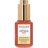 Findley Vitamin C & Hyaluronic Acid All-in-One Eye Serum | Minimizes Puffiness & Dark Circles | Radiant Glow (1 Fl Oz)