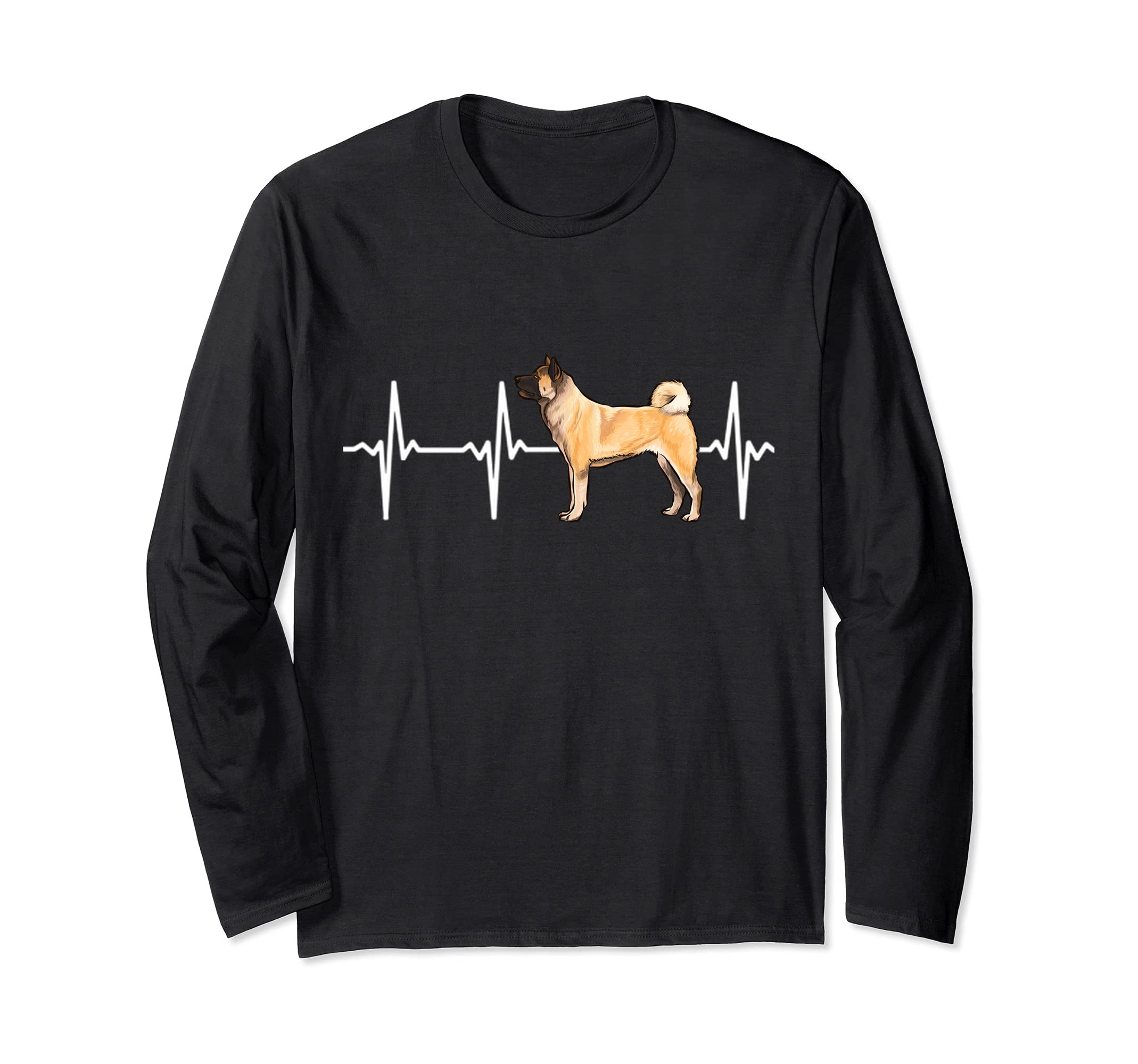 Akita Heartbeat Love My Dog Long Sleeve T-Shirt