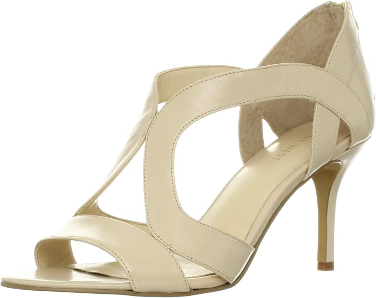white leather heeled sandals