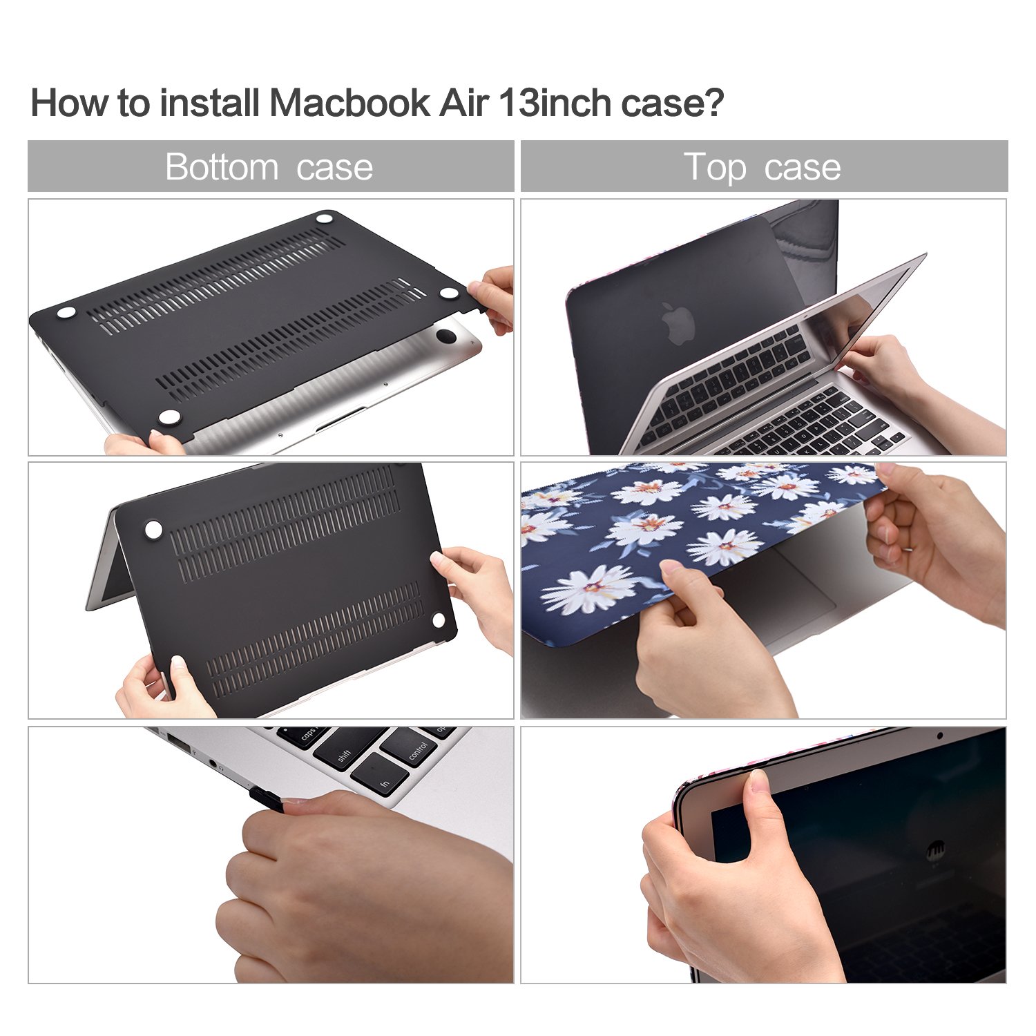 Macbook Air 13 Inch Case, EGONE Plastic Hard Protective Smooth Macbook Shell Case with Keyboard Cover for Macbook Air 13\