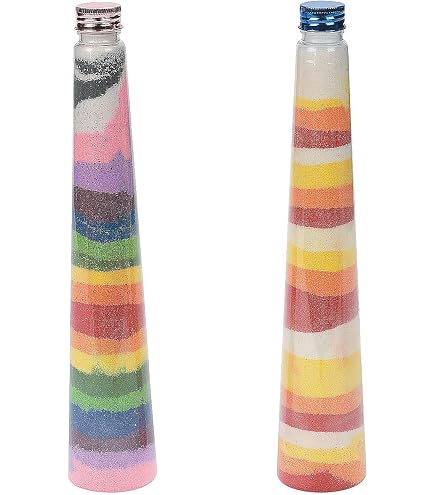 Kit De 16 Botellas De Arena De Colores Con Conchas Y Embudos Para Manualidades Infantiles