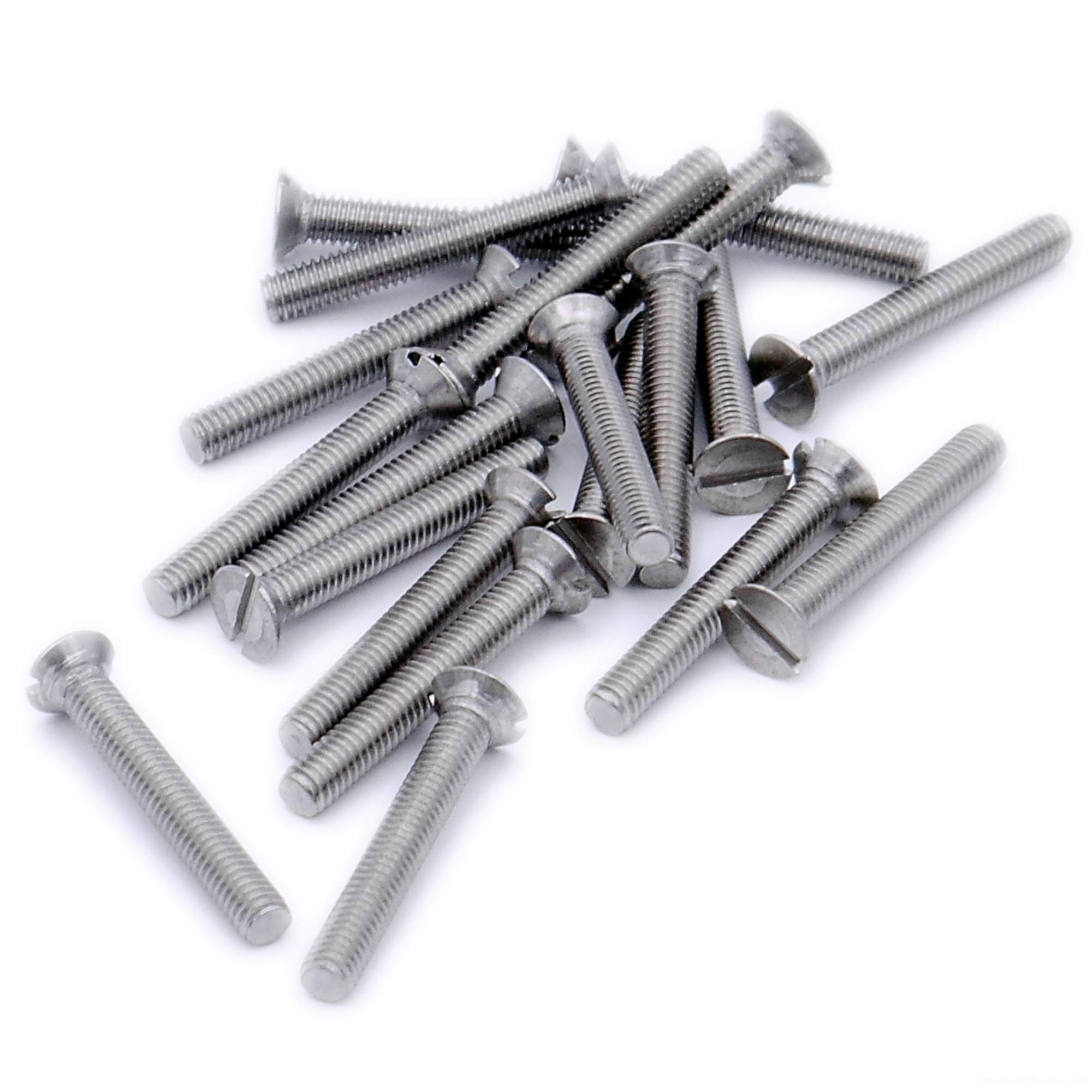 M2 (2mm x 20mm) Slot Countersunk Machine Screw (Bolt) - Stainless Steel (A2) (Pack of 20)