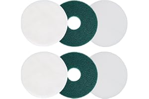 POWEKA 12" Commercial 437.056 Cleaning Orbiter Pad +Microfiber Carpet Bonnet+Floor Buffer Pad for Oreck 550MC Orbiter Floor Machine .Fit Tile, Vinyl Floors -Polishing and Deep Clean 6 Pack