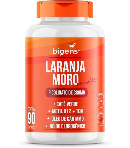 Bigens Laranja Moro, Cafeína, Café Verde, Cromo, 90 Cápsulas