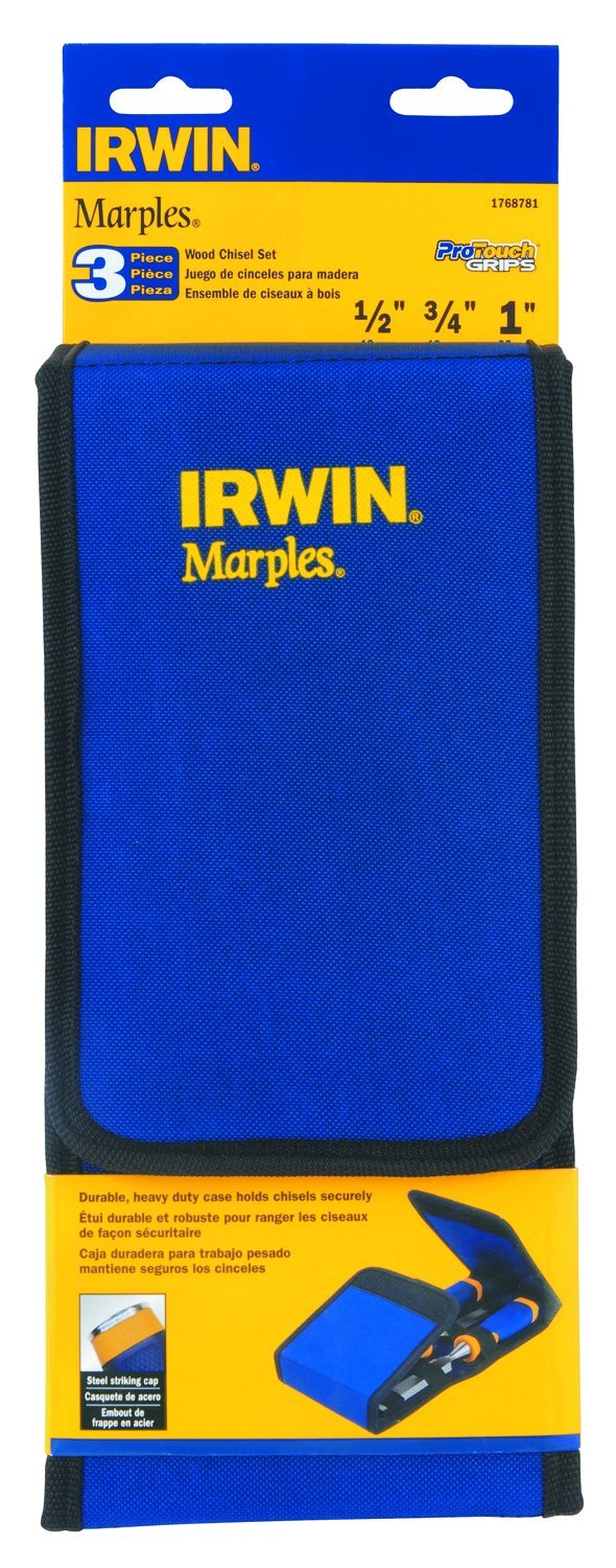 IRWIN Marples Chisel Set with Wallet, 3-Piece (1768781), Blue
