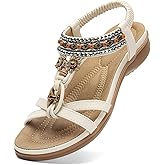 Littleplum Womens Sandals Arch Support Summer Beach Sandals Comfort Walking Shoes Bohemian Flip Flops Sandals for Women