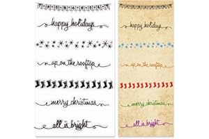 ESTIVAUX Christmas Snowflake Clear Stamps for Card Making and Journaling, Xmas Socking Silicone Stamps Merry Christmas Words Rubber Stamps for Scrapbooking DIY Cards Album Crafts Supplies