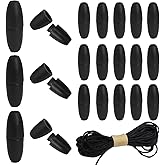 Breakaway Clasps for Lanyard, Plastic Bead Barrel Connectors 30 Sets Black 2.5mm Hole Breakaway Safety Clasps with 10m 2mm Nylon Lanyard String Cords for Necklaces Bracelets DIY Jewelry Making