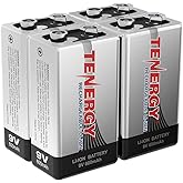 Tenergy Combo: 4pcs 9V 600mAh Li-ion Rechargeable Batteries
