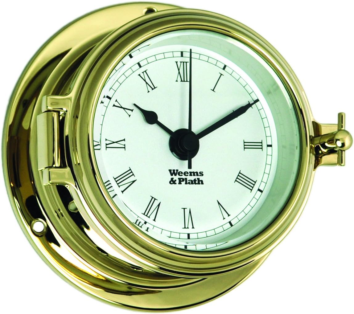 Weems and Plath Endurance II 105 Quartz Clock with Roman Numerals Brass