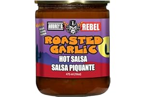 Aubrey D. Rebel Roasted Garlic Hot Salsa! Very Spicy! Tacos, Taquitos, Burritos, Enchiladas, Tamales And On Your Favourite Ch