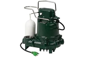 Zoeller - Mighty Mate M53 Sump Pump - 3/10 HP - Cast Iron - LED Power Plug & 9’ Cord - Vortex Impeller - Stainless Steel Hardware - Float Operated - Submersible Sump Pump - 115V