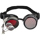 Lelinta Vintage Steampunk Goggles with Detachable Magnifying Glasses,Ideal for Cosplay,Costume Parties
