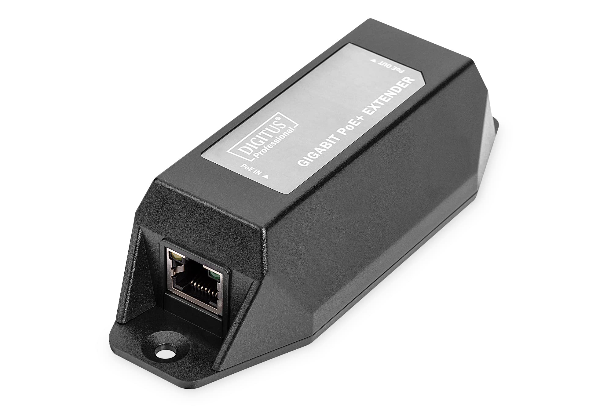 DIGITUS PoE+ Repeater – 22W PoE power – Range 100 m – Cascadable up to 500 m total range (4 devices) – Power over Ethernet IEEE802.3af and IEEE802.3at – Black