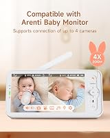 ARENTI 2.5K Smart Wifi Baby Monitor 5" Split Display Pan Tilt Night Vision view 3