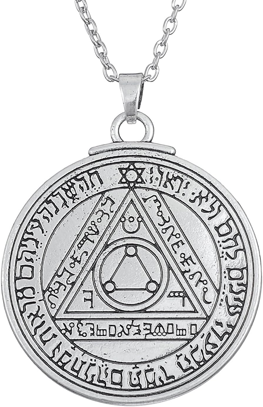Dawapara Vintage Medieval Talisman Pentacle of The Sun Solomon Seal Pendant Kabbalah Hermetic Jewelry for Men Women