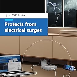 LIDER Outlet Extender with 6 Receptacles, USB-A and