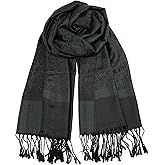 Wendyfull Pashmina Shawls and Wraps w/Fringe Two Tone Vintage Jacquard Paisley Rave Scarf for Weddings Festival