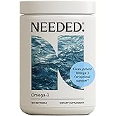 Needed. Prenatal Omega-3 - High Potency Dose of Sustainably Sourced Fish Oil, 1000mg DHA, 1000mg EPA, Encased in a Gelatin-Free, Plant-Based Softgel Shell