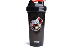 Smartshake Lite Justice League Protein Shaker Bottle 800ml – DC Comics Harley Quinn Water Bottle, Leakproof BPA Free Gym Shaker Bottle for Protein Shakes And Protein Powder, Harley Quinn for Men