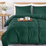 MOONLIGHT20015 Super King Duvet Cover Set Emerald Solid Microfiber 2 Pillowcases view 4