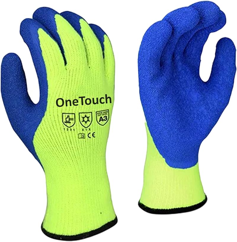 A406 6 Pairs Thermal Work Gloves Large/9 Latex Rubber Gardening Building Safety