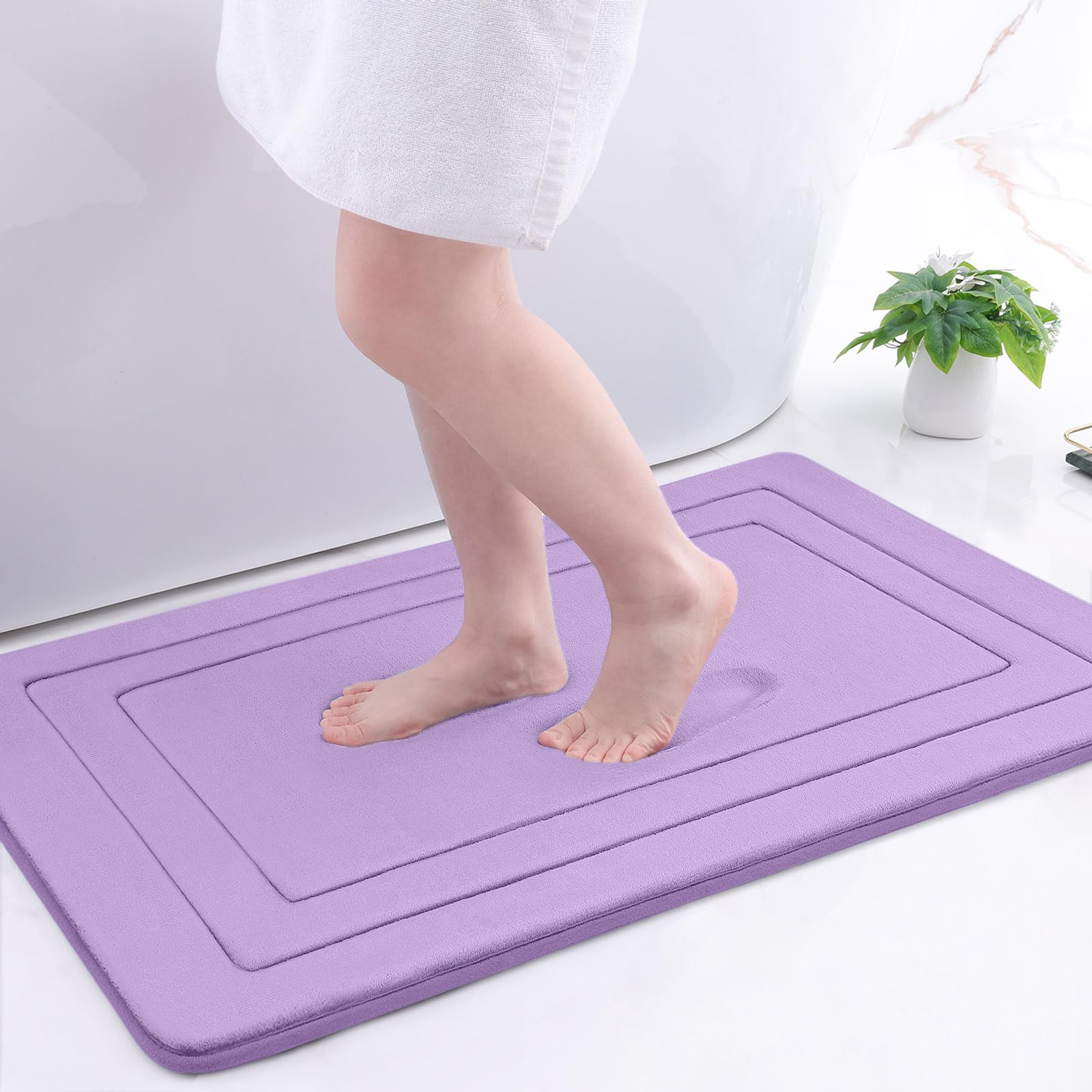 Photo 1 of Arotive Memory Foam Bathroom Rug Mat 36x24, Ultra Soft and Absorbent Bath Mat, Machine Wash Dry, Comfortable Bath Rug Carpet for Bathroom Floor, Tub and Shower, Lavender