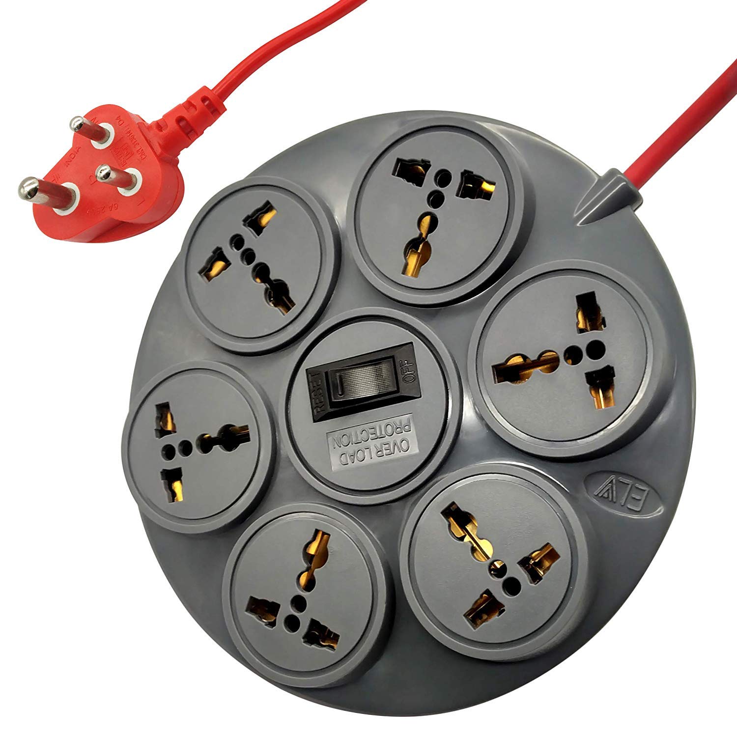 ELV 10 AMP 6Socket Surge Protector Spike Guard 3 Meter Amazon.in