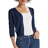 GRACE KARIN Women's Cardigans Shrugs for Dresses 3/4 Sleeve Cardigan V Neck Button Down Sweater Lightweight