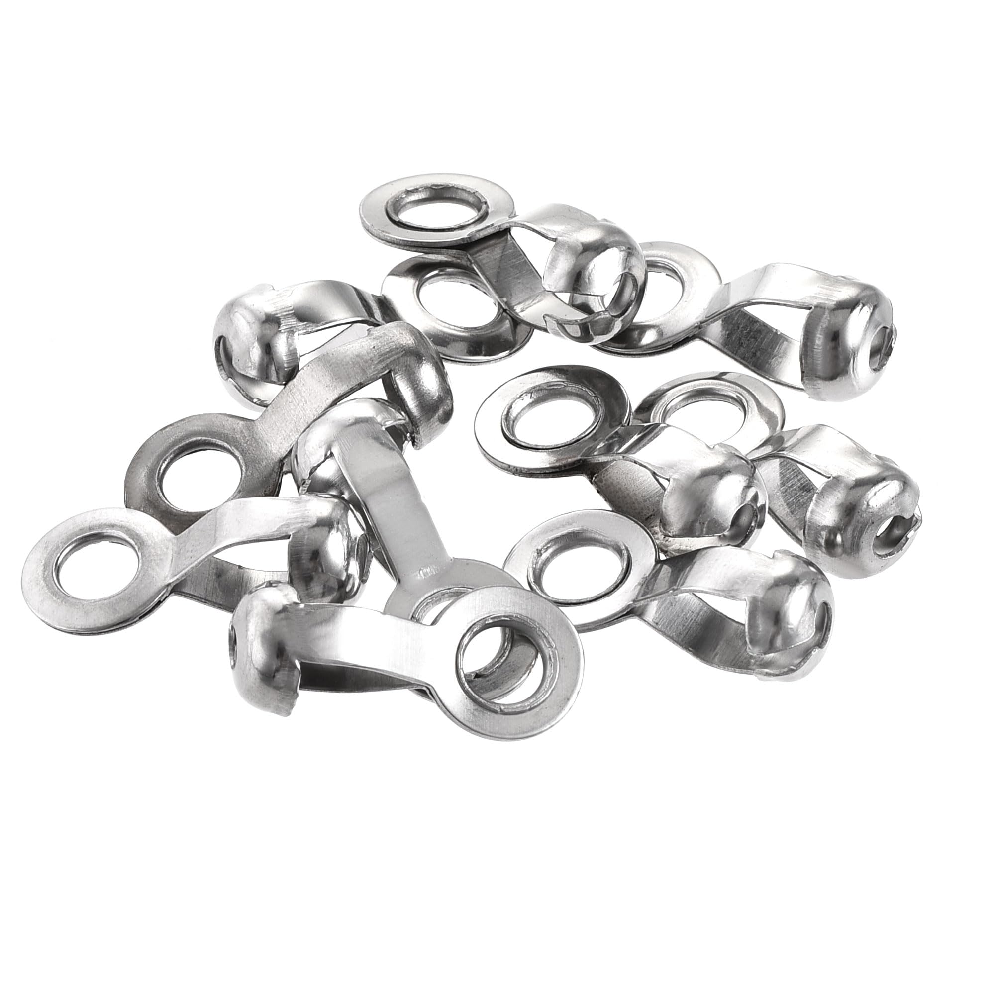 sourcing map Ball Chain Connector, 6mm 6.5mm Pull Loop Crimp Link Stainless Steel Connection, Pack of 10