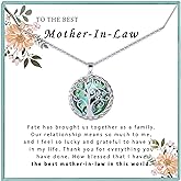 SmileBelle Tree of Life Necklace as Mothers Day Gift for Mom, Birthday Gifts for Stepmom as Bonus Mom Gift from Daughter, Grandma Present Silver Mother in Law Necklace as Tree of Life Jewelry
