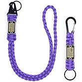 Tragdro 2 Pcs Heavy Duty Braided Paracord Lanyard Keychain with USA Flag, Parachute Rope Necklace Keychains, Braided Strong Lanyard for Outdoor Activities, Camera, Keys, Whistle, Traveling