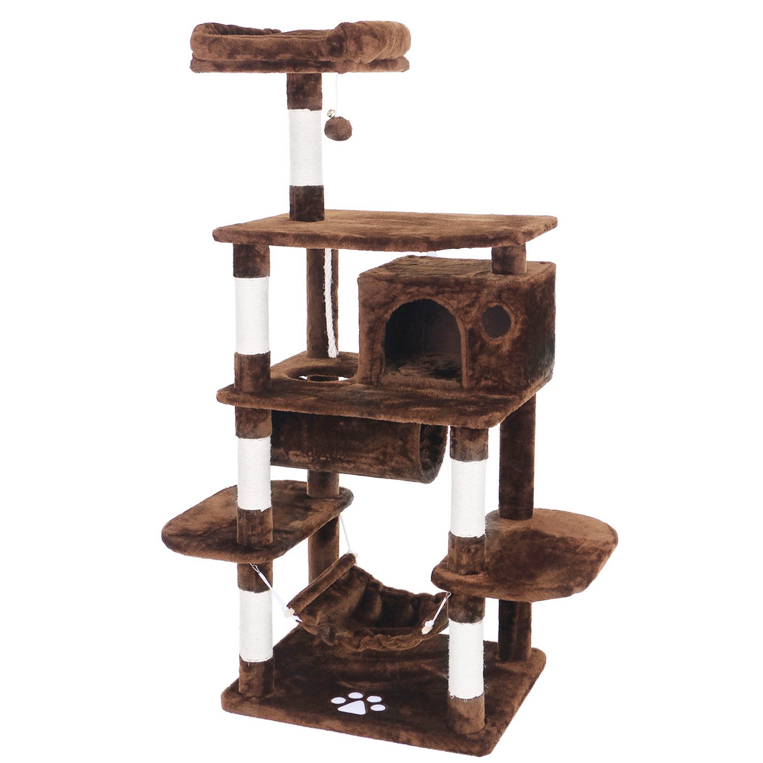 BEWISHOME Cat Tree Condo Furniture Kitten Activity Tower ...