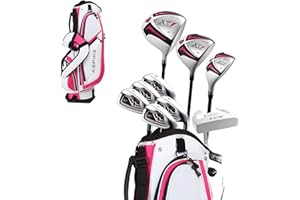 Aspire X1 Women’s Golf Clubs Set – 15 Piece Golf Club Package with Titanium Alloy Driver, Fairway Wood, 6pw Irons, Putter, Lightweight Stand Bag & Headcovers – Right Handed Petite & Regular Sizes