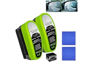 cioevantial Upgrade Automotive Oil Film Cleaning Brush,New 2.0 Clearvision Glass Cleaner,Glass Coating Board for Windshield,Prevents Rain and Fog Clearvision Car windshield cleaner tool(2PCS+Wipe)