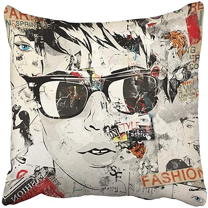 Amazon Com Throw Pillow Cover Polyester 18x18 Inch Paint Modern