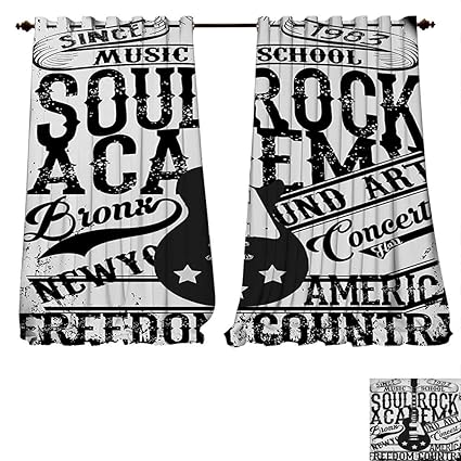 Fengruiyanjing Home Blackout Curtain Set Retro Soul Rock Academy