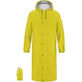 iCreek Long Raincoat Waterproof Rain Jacket with Hood for Men Women | Rain Poncho, Lightweight 0.87lb, Waterproof 8000mm, Packable, Elastic Cuffs, Adjustable Hood, Hiking, Travel, Work, Fishing